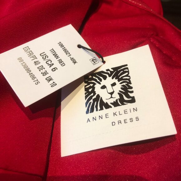 Anne Klein NWT Titian Red A Line Midi with Bow Size 6 Holiday/Evening Wear - Picture 8 of 9